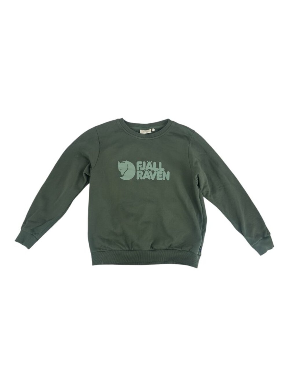 Fjallraven Logo Sweatshirt Womens Large Olive Green Fleece Pullover Gorpcore - Picture 4 of 10